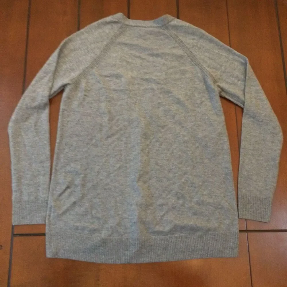 Gap merino wool blend gray long cardigan small button up career